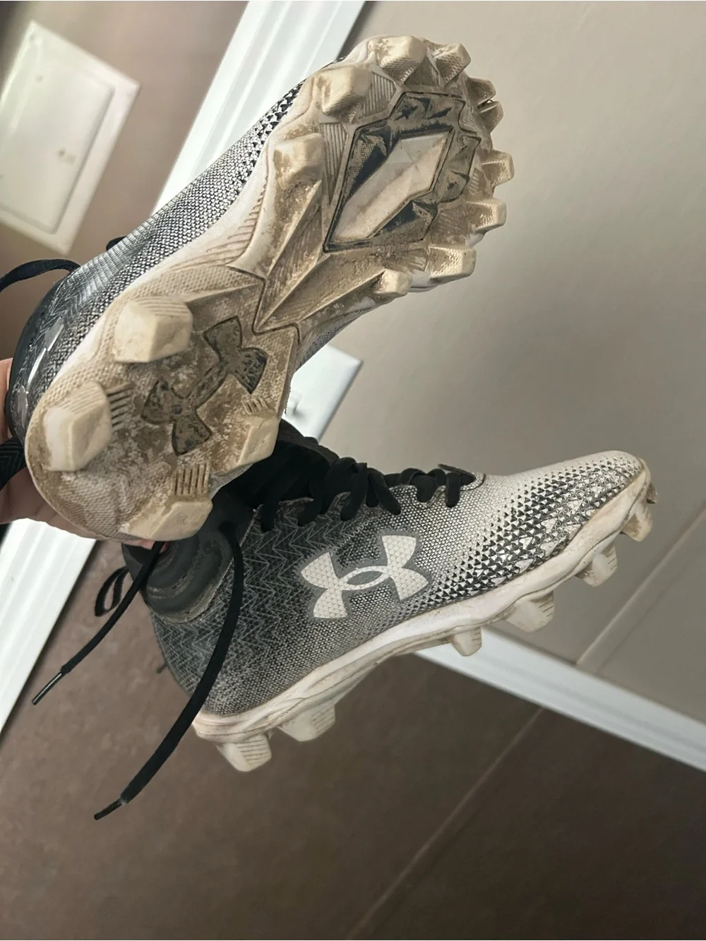 Under Armour Kids' Black & White Cleats